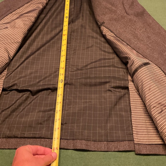 Joseph Abboud Wool Plaid Brow Blazer Vintage 80s 48L - Picture 6 of 8